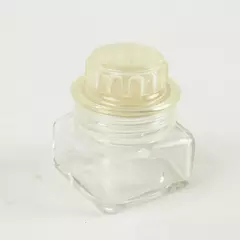 Vintage Clear Glass Apothecary Medicine Bottle w/ Screw Cap