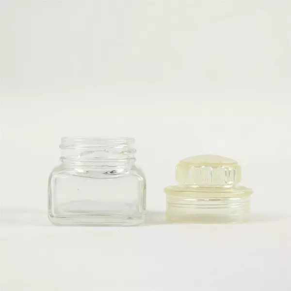 Vintage Clear Glass Apothecary Medicine Bottle w/ Screw Cap