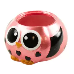 Vintage Rocket Farms Pink Owl Tealight Holder Succulent Planter 3.75"