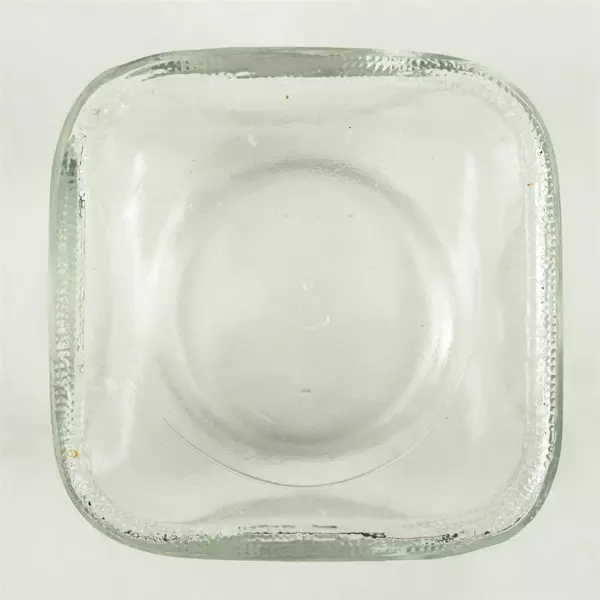 Vintage Anchor Hocking Clear Glass Square Apothecary Jar No Lid 4.25in