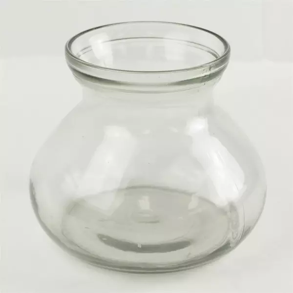 Round Clear Glass Vase 6.25in Small Bud Vase Centerpiece