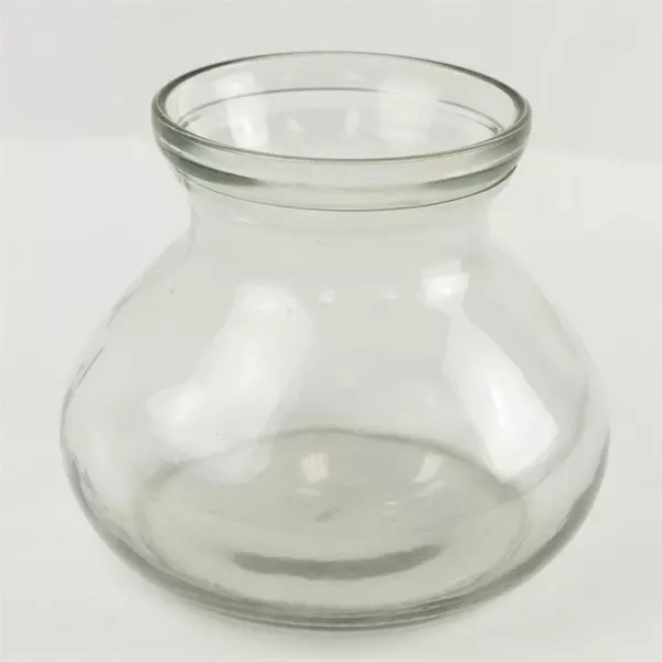 Round Clear Glass Vase 6.25in Small Bud Vase Centerpiece