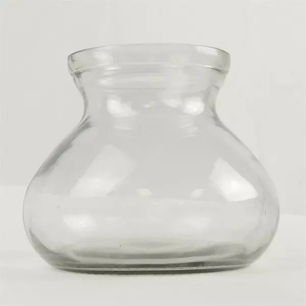 Round Clear Glass Vase 6.25in Small Bud Vase Centerpiece