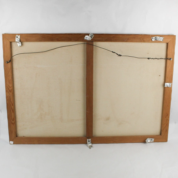 Oil Painting Canvas Street Scene in Autumn Unframed Signed Veta B. 1975