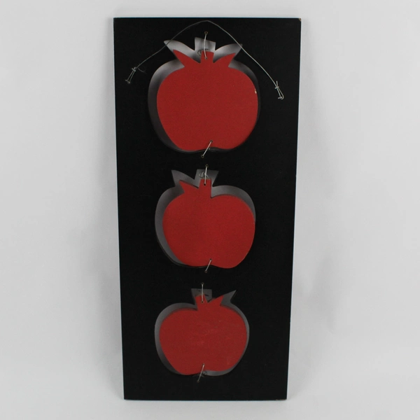 Wooden Apple Wall Hanging "Faith" "Family" "Friends"