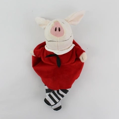 2008 Merrymakers Olivia Pig W/ Red Dress Black & White Tights 8.5” Plush Toy