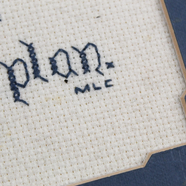 Vintage Framed Cross Stitch What Made Us Friends Poem George Webster Douglas