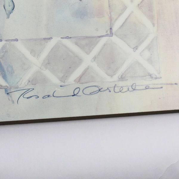 Pink Roses Watercolor Rosalind Oesterle 15.75"w x 19.5"H Wood Print