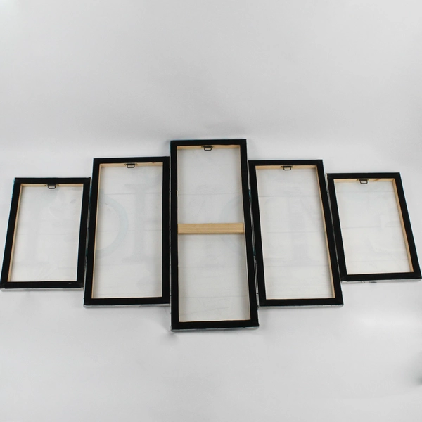 Five Piece "Home" Canvas Wall Art Rustic White Turquoise