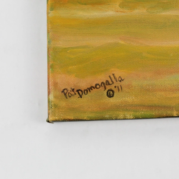 Oil Painting Stone Building Canvas 2011 Pat Domagalla Signed