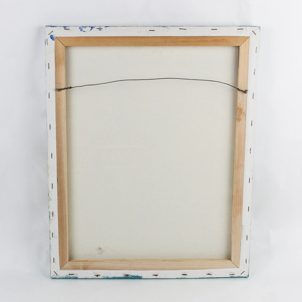 Oil Painting Blue Birdhouse Canvas 2013 Pat Domogalla Signed