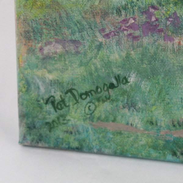 Oil Painting Blue Birdhouse Canvas 2013 Pat Domogalla Signed