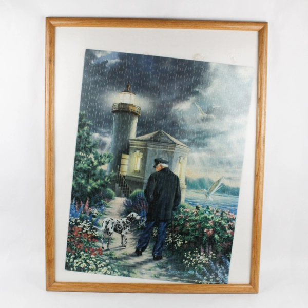 Framed Jigsaw Puzzle "The Lighthouse Keeper" by Dona Gelsinger