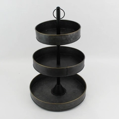 Threshold 3 tiered Galvanized Steel Display Stand Dark gray