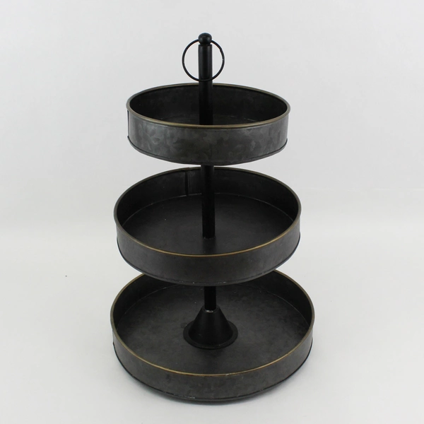 Threshold 3 tiered Galvanized Steel Display Stand Dark gray