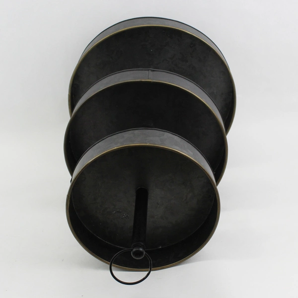 Threshold 3 tiered Galvanized Steel Display Stand Dark gray