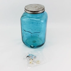 VTG Aqua Blue Yorkshire Glassware 2 Gallon Drink Dispenser With Lid & Spout