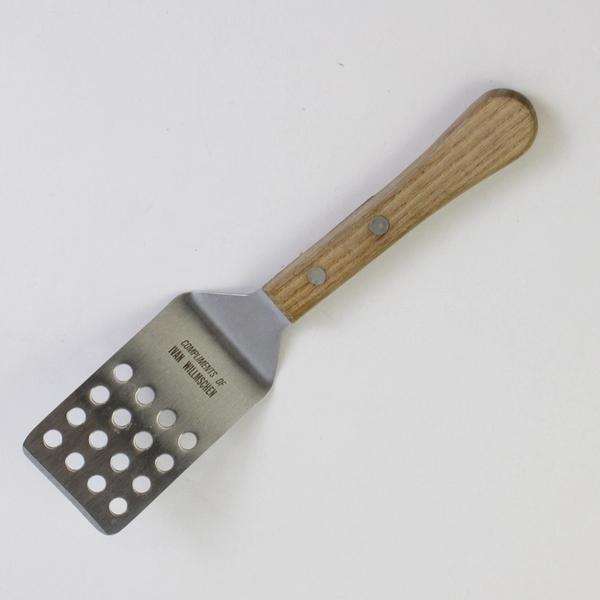 Vintage Vernon Stainless Steel Spatula Wooden Handle Drainage Holes