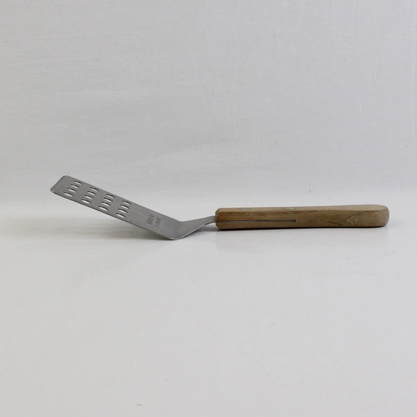 Vintage Vernon Stainless Steel Spatula Wooden Handle Drainage Holes