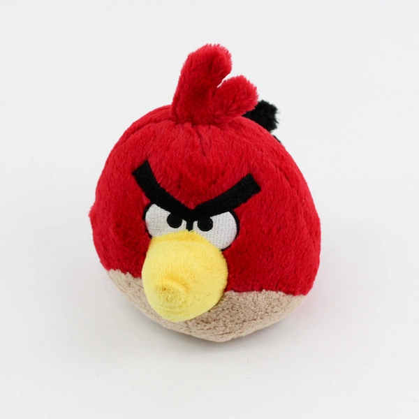 2010 Commonwealth Toys Angry Birds Plush Red Bird Plush 5"