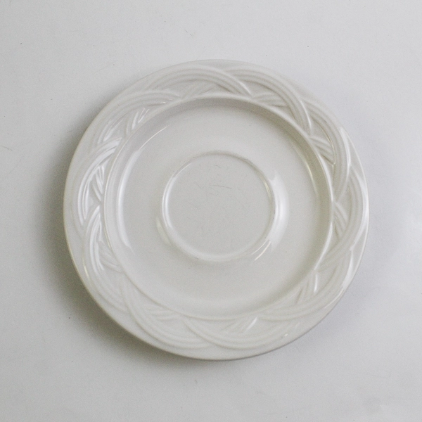Lot Of 4 Pfaltzgraff Acadia White Patterned Ceramic Saucer Plates 6.25" Diameter