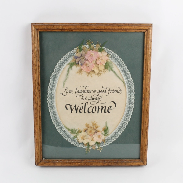 Vintage Love Laughter & Good Friends Are Always Welcome Wall Décor Sign