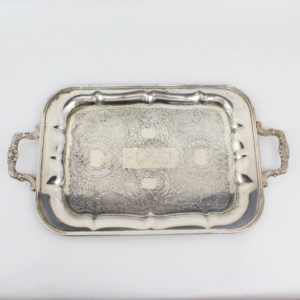 Vtg National Silver 1060 Silver Plated Serving Tray Rectangular 20.5" x 11.5"