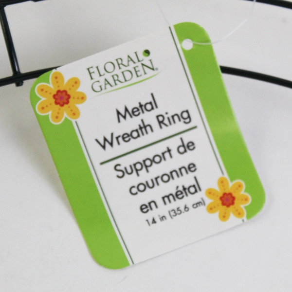 Lot Of 3 Floral Garden Matching Green Metal Wreath Ring 14" Diameter (35.6 Cm)