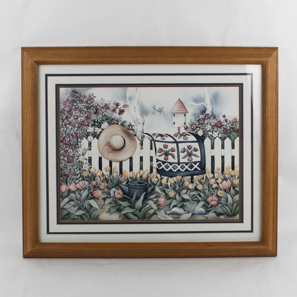 Country Garden Picture Laurie Korsgaden Framed Matted 