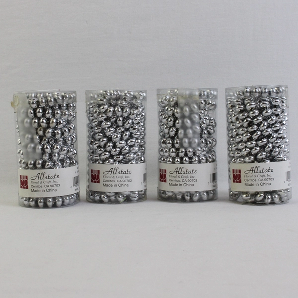 Lot Of 4 Allstate Floral & Craft Inc Matching Silver 9' Beads Garland