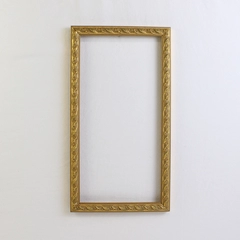 Vintage Gold-Painted Ornate Baroque Rococo Style Wooden Frame 7" x 14"