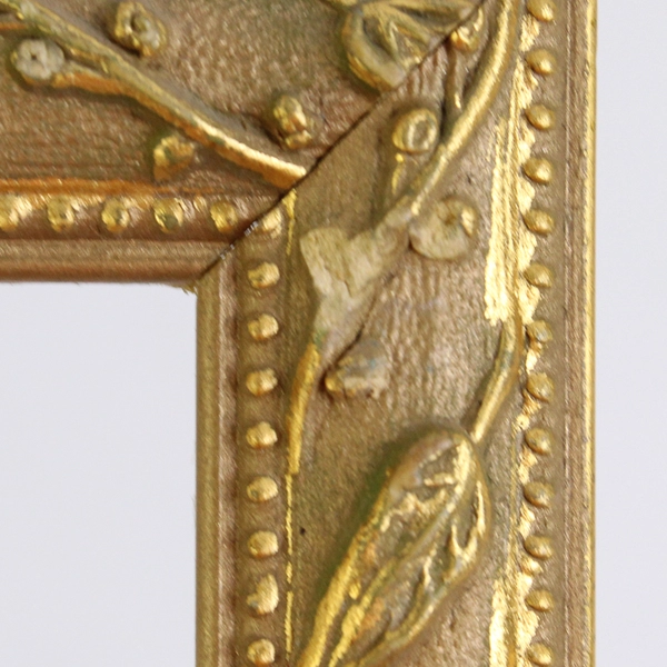 Vintage Gold-Painted Ornate Baroque Rococo Style Wooden Frame 7" x 14"