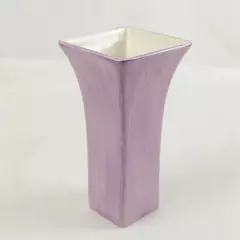 FTD Hand-Painted Ceramic Vase Violet Flowers Glazed 8in