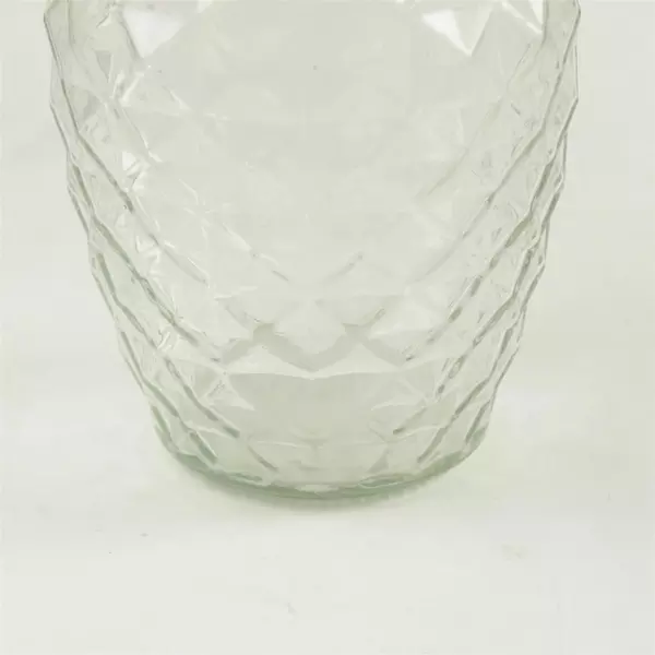 Textured Sweetheart Vase Diamond Pattern Decorative 7.5in