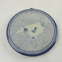 Ceramic Blue & White Goose Wall Plate 6.75" Decorative Hanging