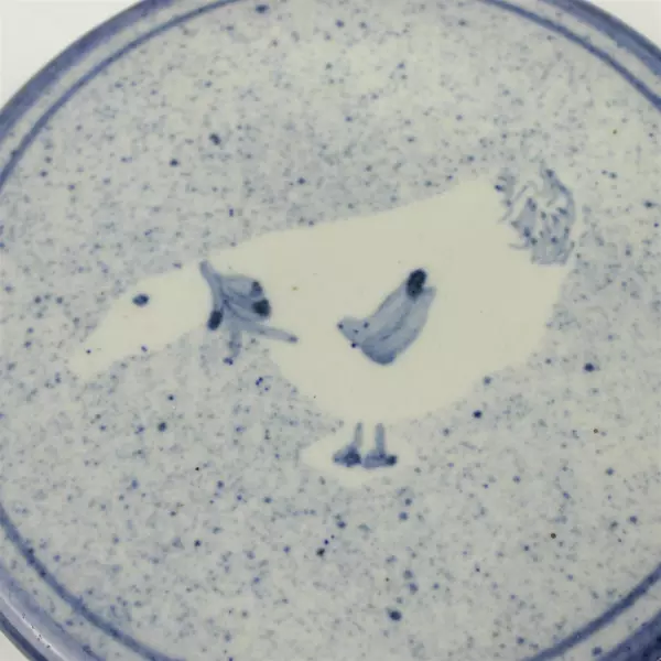 Ceramic Blue & White Goose Wall Plate 6.75" Decorative Hanging