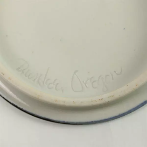 Ceramic Blue & White Goose Wall Plate 6.75" Decorative Hanging