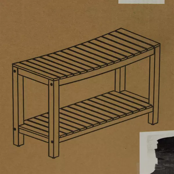 Upolana Teak Shower Bench Natural Finish Waterproof 31in x 14.5in New