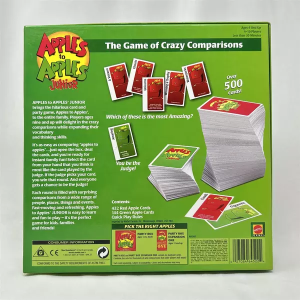 Mattel Apples to Apples Junior Card Game Very Good Family Party Game