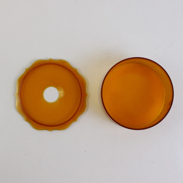 Vintage Art Deco-Style Celluloid Lid Dresser Vanity Hair Receiver