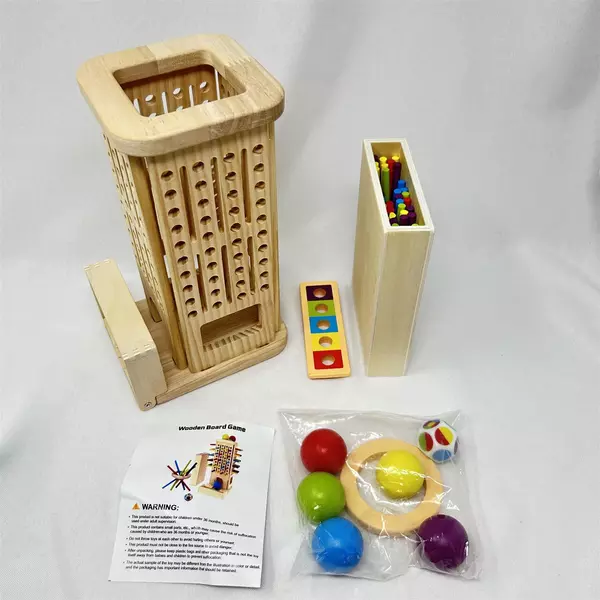 3-in-1 Montessori Wooden Board Game for Kids Educational Motor Skills Toy