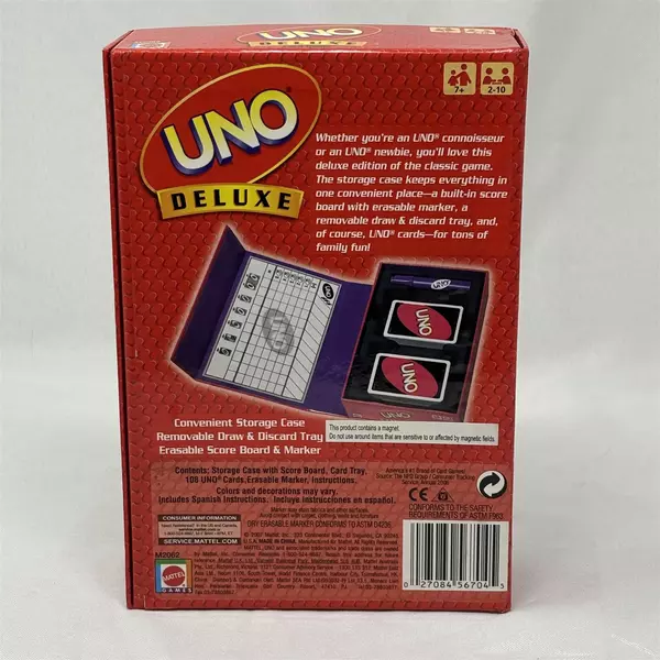 UNO Deluxe Card Game Complete Set for Family & Travel