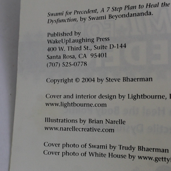 Swami for Precedent by Swami Beyondananda (Steve Bhaerman) Humor 2004 Paperback