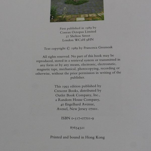 Glorious Gardens by Francesca Greenoak 1993 Hardcover DJ Previous Library Book