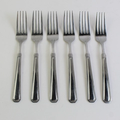 Lot of 6 Cuisinart Exeter Pattern 18/10 SS Dinner Forks 7.75" Good