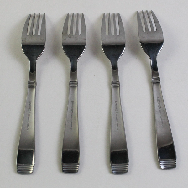 Lot of 4 Cambridge Silver Metro-Sand Pattern Dinner Forks SS 7.75" Rare HTF
