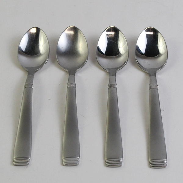 Lot of 4 Cambridge Silver Metro-Sand Pattern Teaspoons SS 6.25" Rare HTF