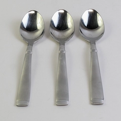 Lot of 3 Cambridge Metro-Sand Pattern Soup Spoons 18/8 SS 7.25" Rare HTF Korea