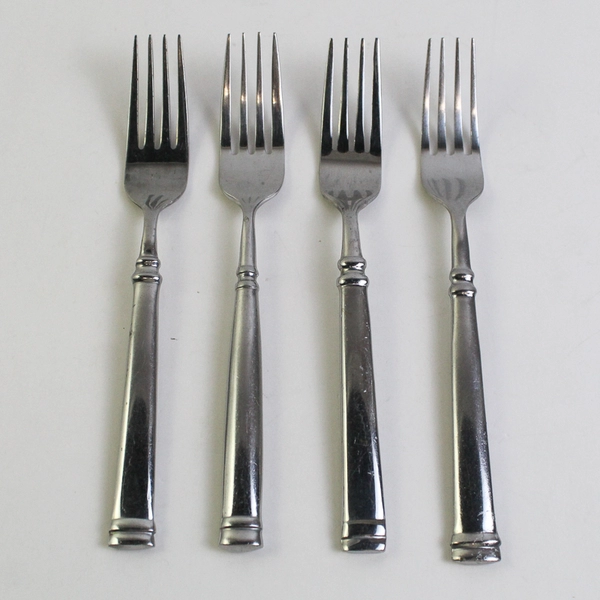 Lot of 4 Cambridge Silver Meridian Pattern Dinner Forks Stainless 8" Good