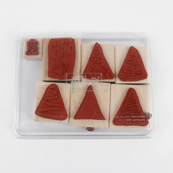 Lot of 7 Pieces Wood Stamps Christmas-Themed Designs - Stampin' Up, 2005